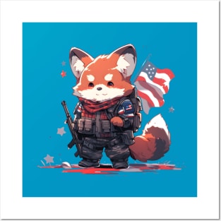 Patriotic Red Panda! Posters and Art